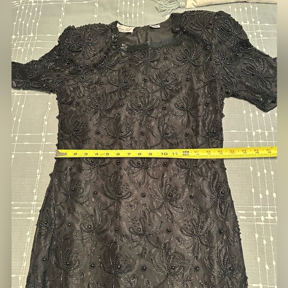 VTG Laurence Kazar black beaded dress - Picture 6 of 16